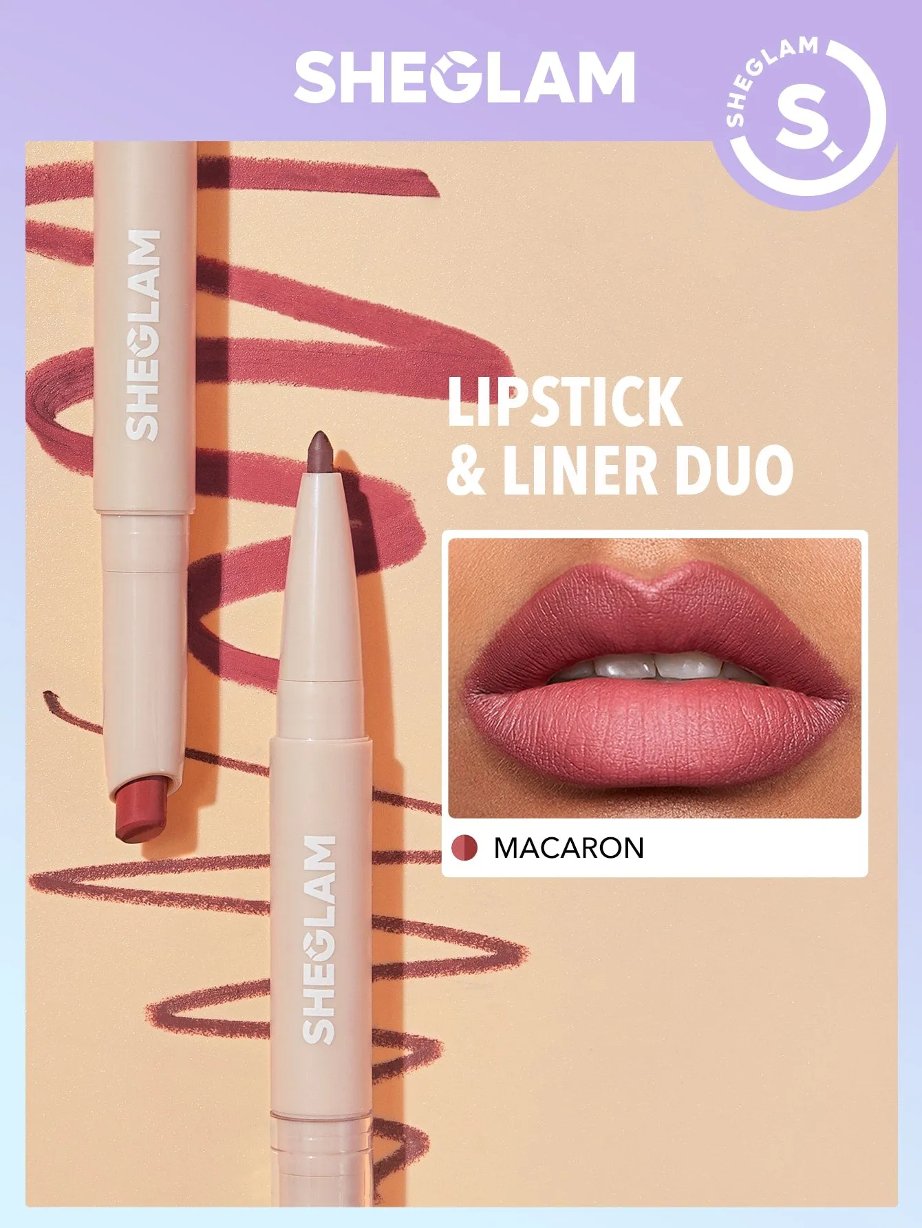 SHEGLAM Glam 101 Lipstick Liner Duo Macaron