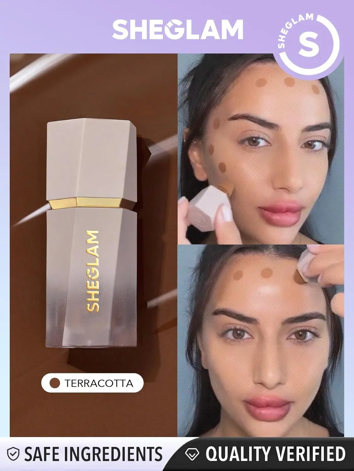 SHEGLAM Sun Sculpt Cool Toned Liquid Contour Stick Long Lasting Cream Bronzer Makeup - Terracotta