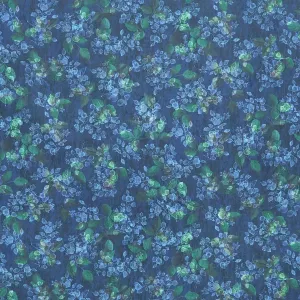 Sienna - Leaves Navy Yardage