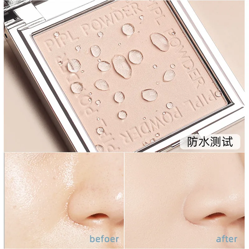 Small silver nugget box powder concealer, dry and wet dual-use moisturizing dry and long-lasting powder
