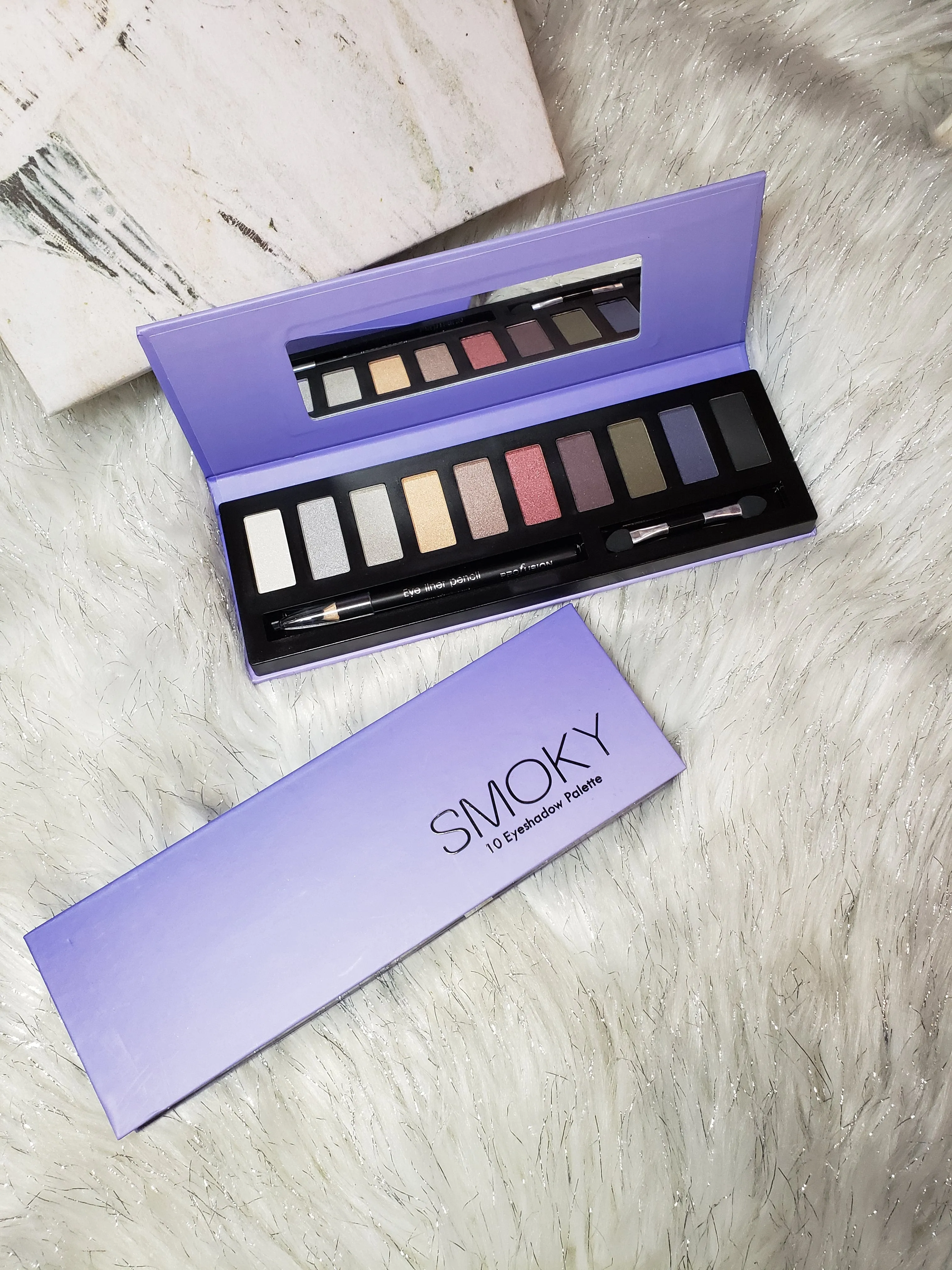 Smoky 10 color eyeshadow palette (Purple cover)
