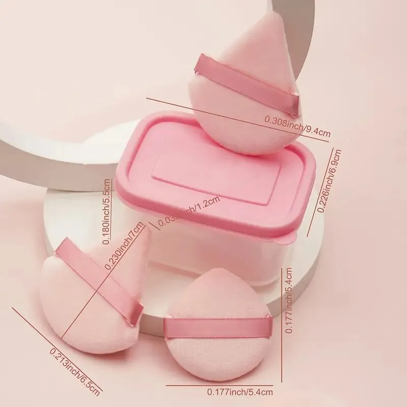 Strawberry Pudding Loose Puff Box With 4pcs Cotton Puff | Blending For Loose Powder | Mineral Body Powder