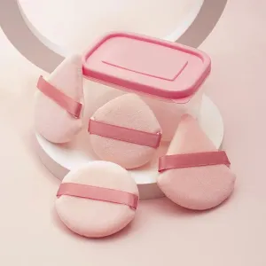 Strawberry Pudding Loose Puff Box With 4pcs Cotton Puff | Blending For Loose Powder | Mineral Body Powder