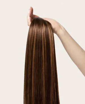 Subtle Brunette Highlighted, 16" Quad Clip-In Hair Extensions, PP2/6 | 200g