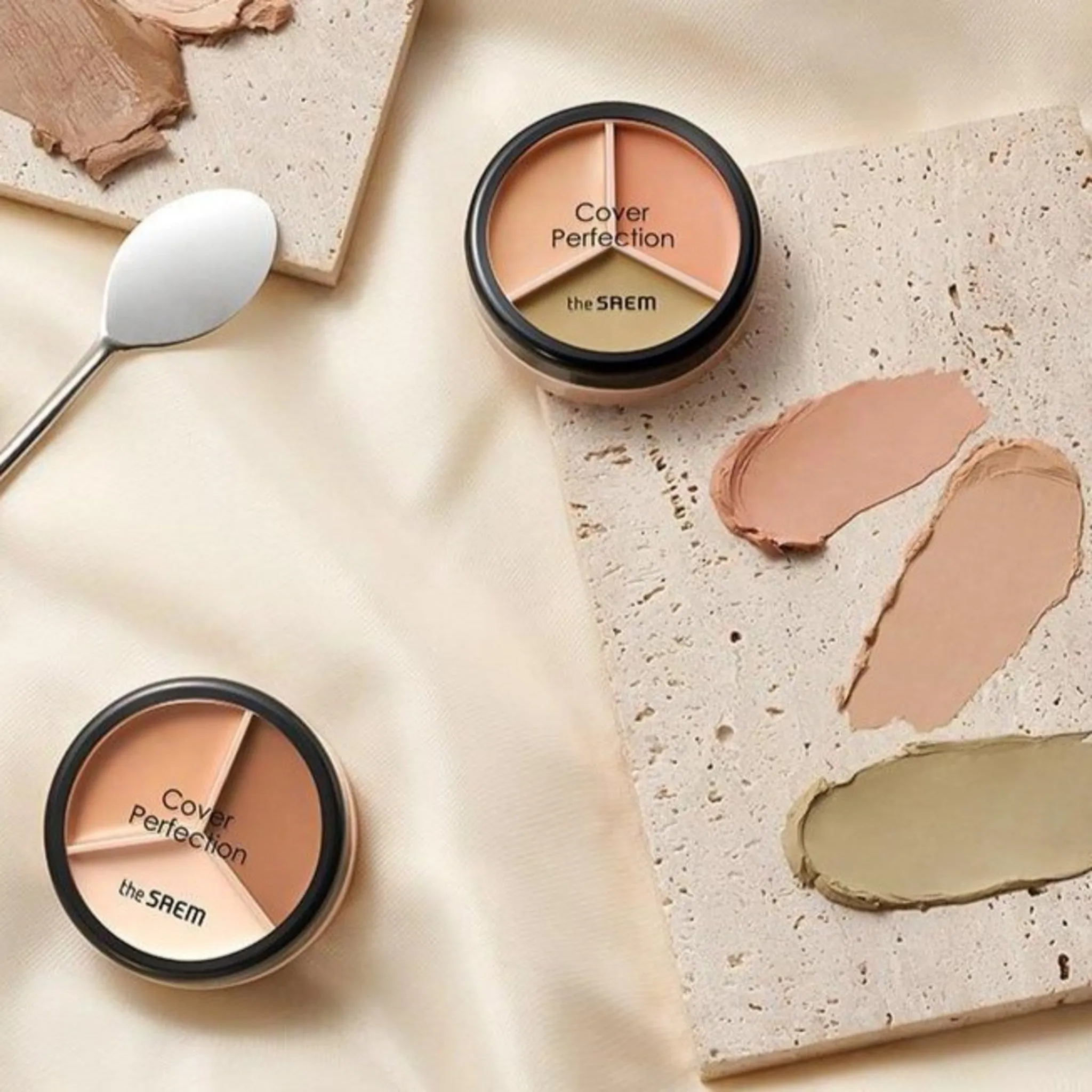 The Saem Cover Perfection Triple Pot Concealer, 01 Correct Beige, 1pc - Concealer - 🏆 #29 - Beauty - Best of December