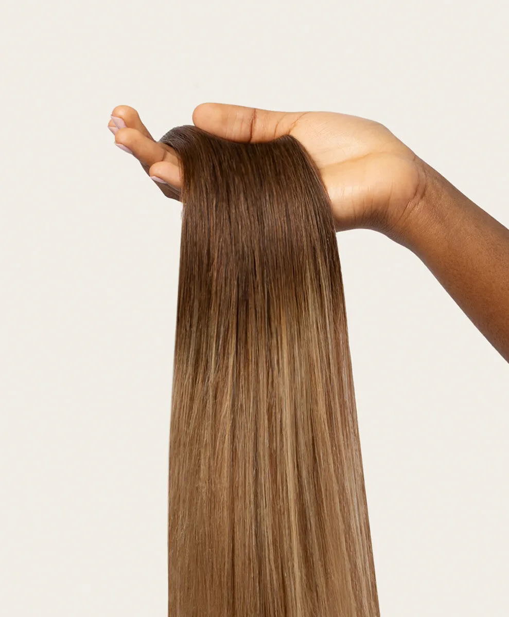 Toffee Ombre, 20" Single Seamless Clip-In Weft, T4-18 | 30g