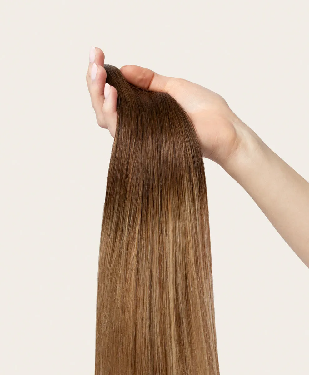 Toffee Ombre, 20" Single Seamless Clip-In Weft, T4-18 | 30g