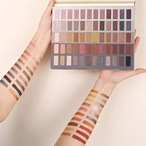 UCANBE 60 Colors Naked Eyeshadow Palette   15Pcs Makeup Brush Set, All in One Nude Neutral Smokey Makeup Pallet with Brushes Tools, Pigmented Warm Matte Shimmer Powder Eye Shadows Cosmetic Halloween Beauty Kit