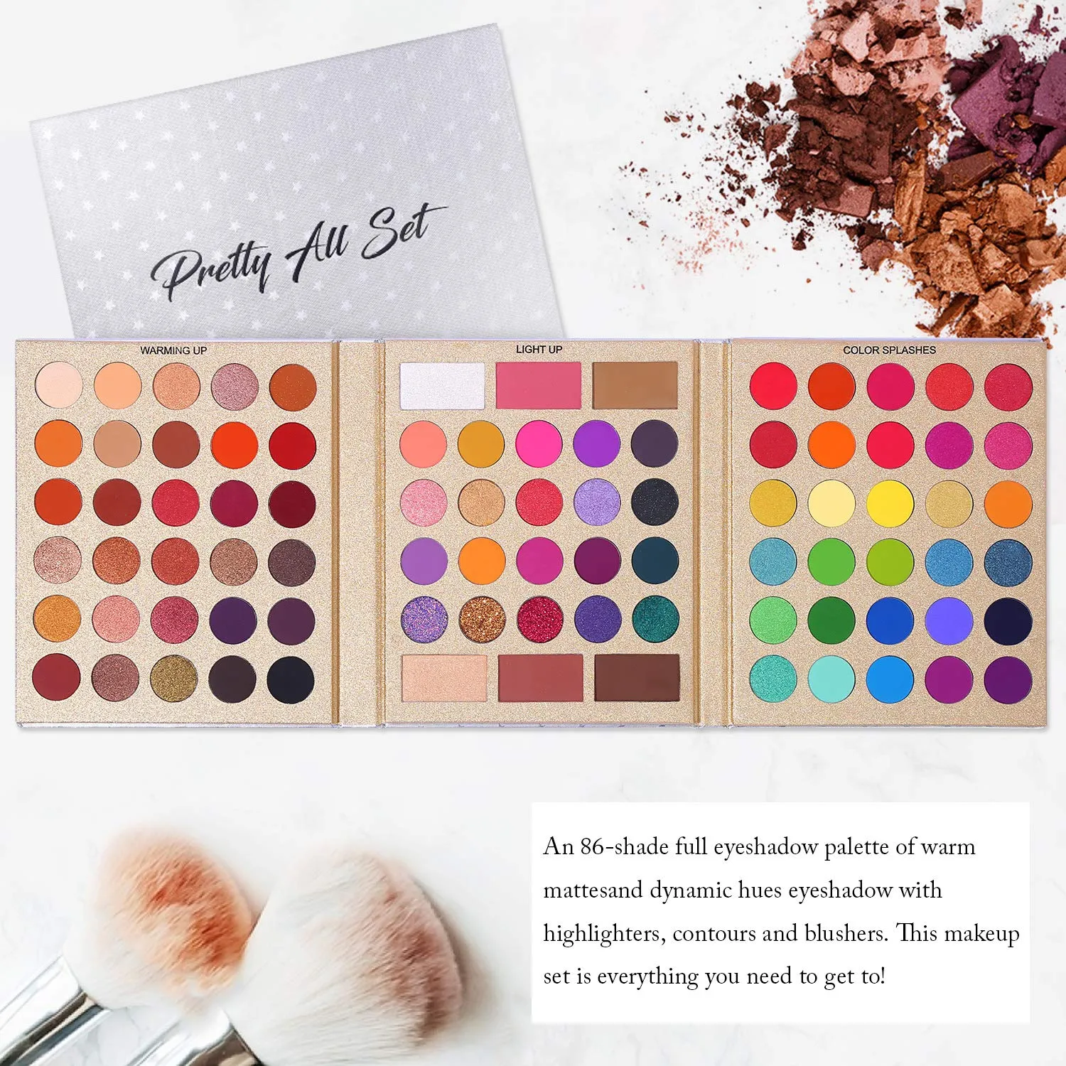 UCANBE Pretty All Set Eyeshadow Palette 86 Colors Makeup Kit