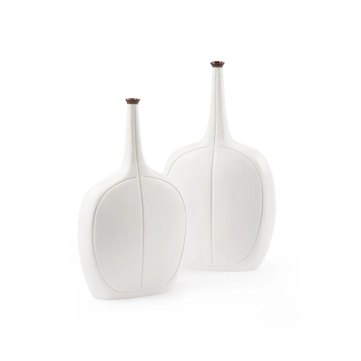 Vence Tall Vase / Blanc de Chine and Dark Amber