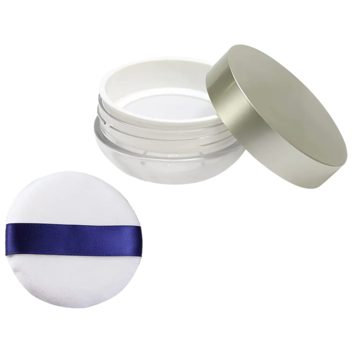 VICASKY 1pc Makeup Powder Case with Puff Compact Loose Powder Holder for Travel for Women Lightweight and Practical Design
