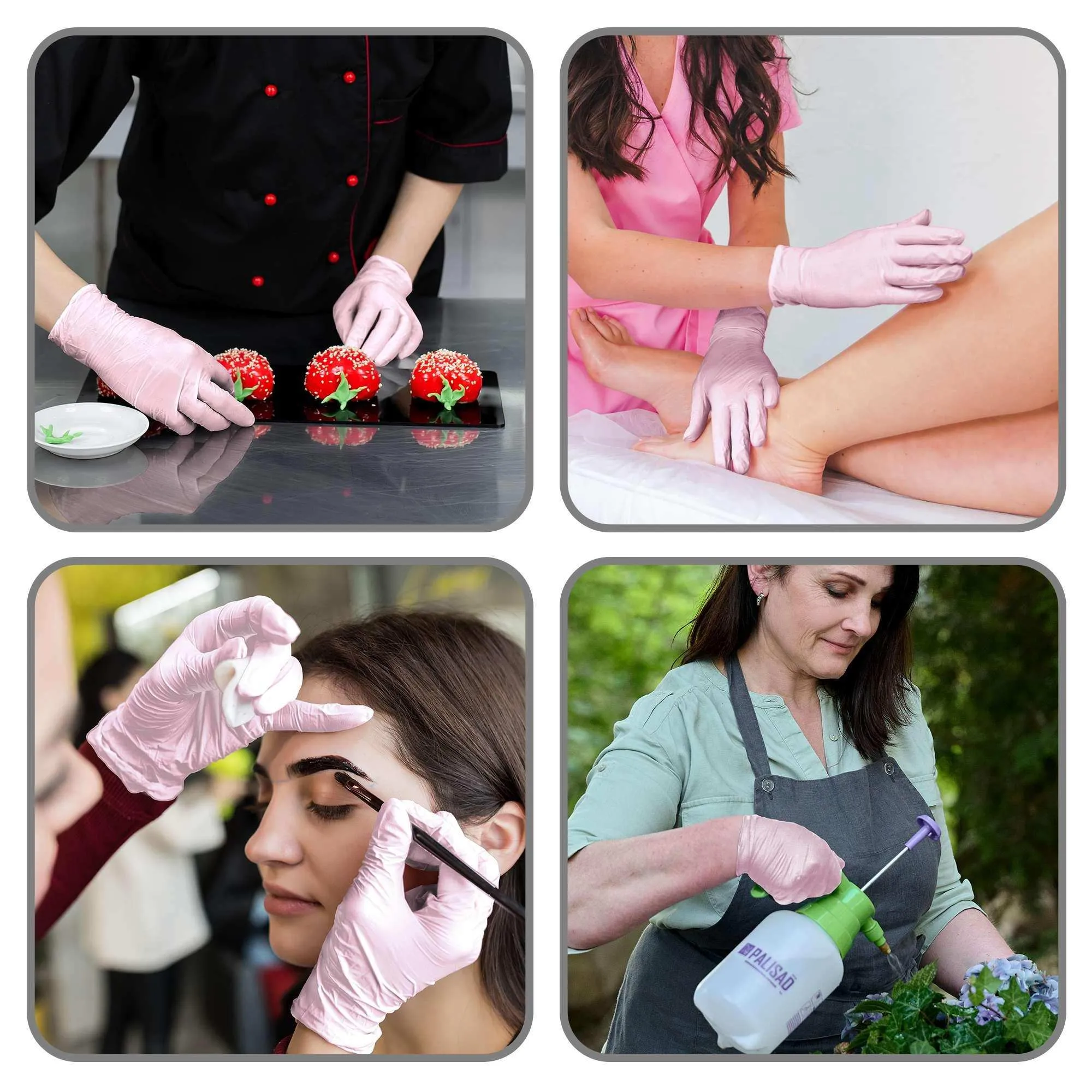 WeCare Pearlescent Pink Disposable Nitrile Gloves