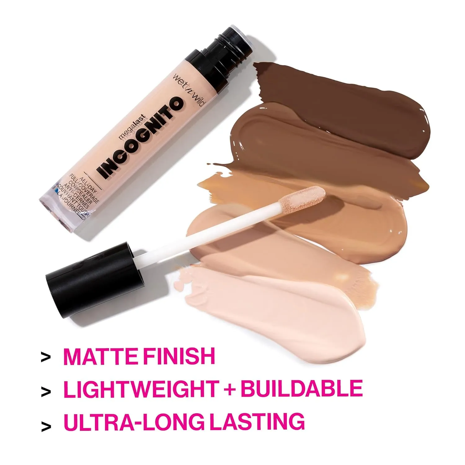 wet n wild Mega Last Incognito All-Day Full Coverage Liquid Matte Concealer Deep Sand, (1114055)