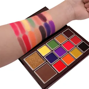 Wholesale 14-color pearlescent matte eyeshadow palette easy to color without dizziness JDC-EY-HongX003