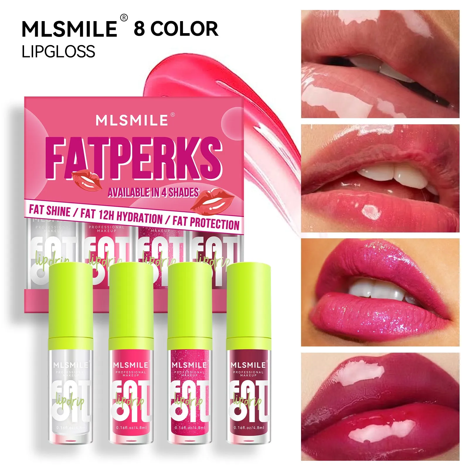 Wholesale 8-color Lip Balm Set Lip Oil Lip Glaze Mirror Lasting Pearlescent Lip Balm