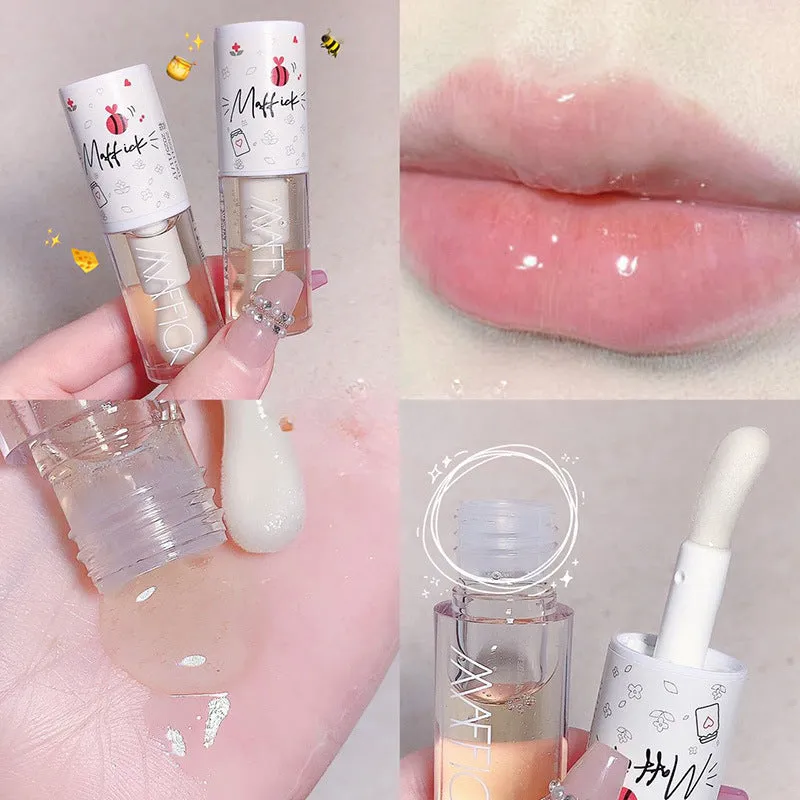 Wholesale Honey Lip Oil for Women Transparent Glass Lip Moisturizing