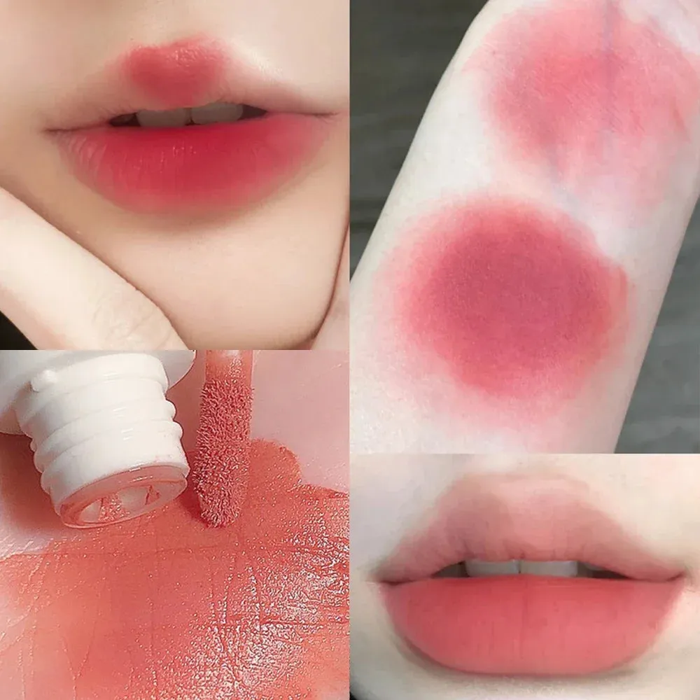 Yeknu Cute Bear Velvet Lip Gloss Girl's Matte Lip Glaze Waterproof Lasting Chestnut Red-brown Lip Mud Korean Makeup Liquid Lipsticks