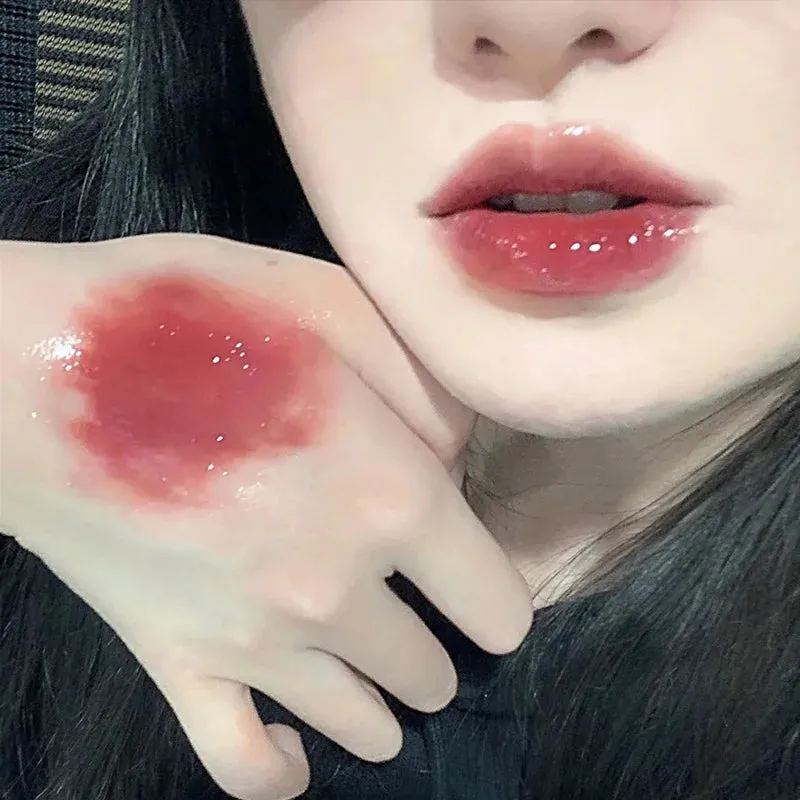 Yeknu Liquid Lipstick Crystal Glossy Lip Glaze Mirror Cute Bear Lip Gloss Waterproof Transparent Nude Lip Girls Makeup Korean Makeup
