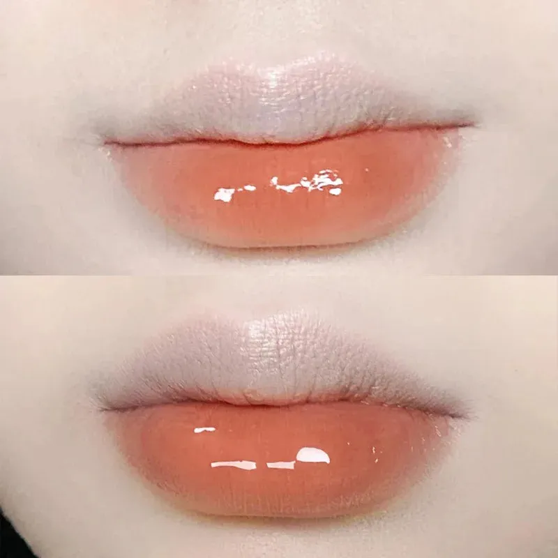 Yeknu Liquid Lipstick Crystal Glossy Lip Glaze Mirror Cute Bear Lip Gloss Waterproof Transparent Nude Lip Girls Makeup Korean Makeup