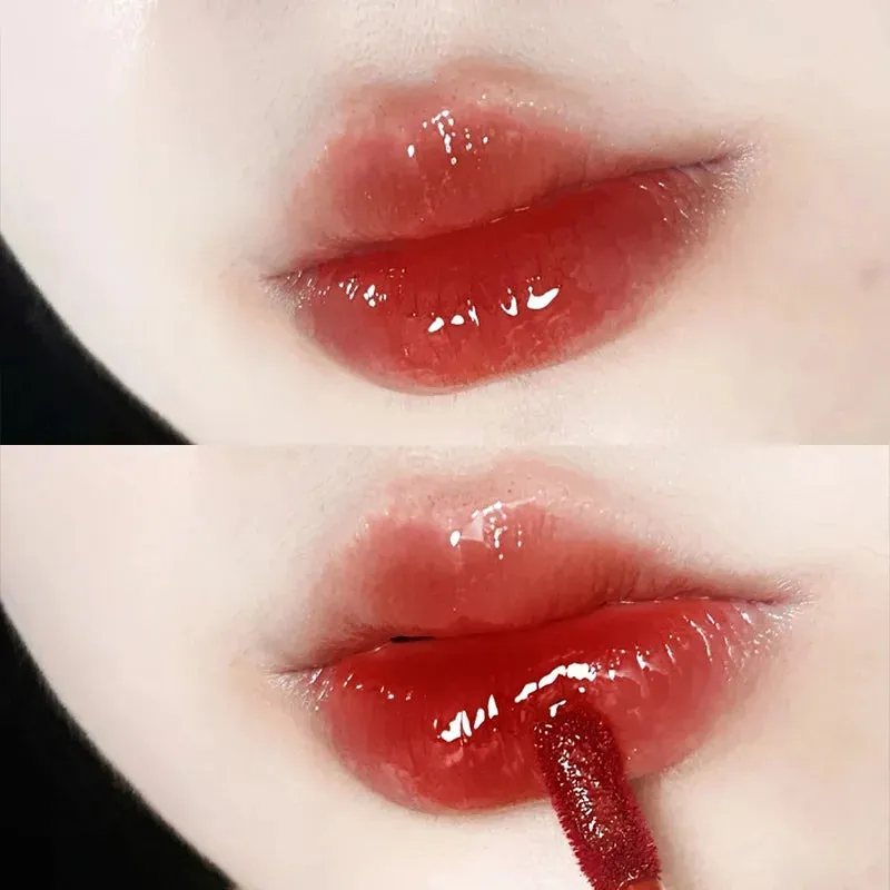 Yeknu Liquid Lipstick Crystal Glossy Lip Glaze Mirror Cute Bear Lip Gloss Waterproof Transparent Nude Lip Girls Makeup Korean Makeup