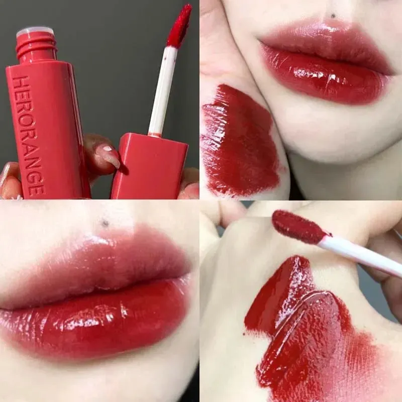Yeknu Mirror Lip Gloss Lip Glaze Transparent Glass Lasting Moisturizing Waterproof Liquid Lipsticks Sexy Red Lips Cosmetics 6 Colors