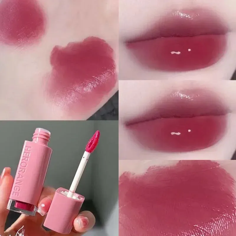 Yeknu Mirror Lip Gloss Lip Glaze Transparent Glass Lasting Moisturizing Waterproof Liquid Lipsticks Sexy Red Lips Cosmetics 6 Colors