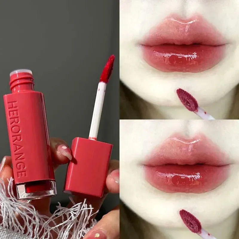 Yeknu Mirror Lip Gloss Lip Glaze Transparent Glass Lasting Moisturizing Waterproof Liquid Lipsticks Sexy Red Lips Cosmetics 6 Colors