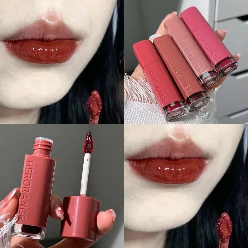 Yeknu Mirror Lip Gloss Lip Glaze Transparent Glass Lasting Moisturizing Waterproof Liquid Lipsticks Sexy Red Lips Cosmetics 6 Colors