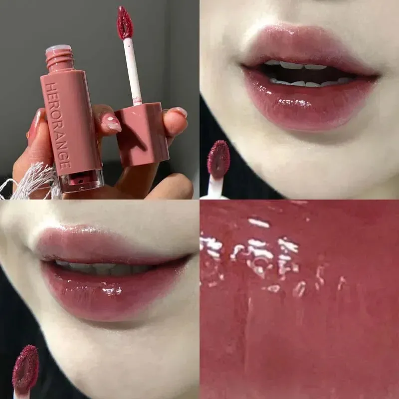 Yeknu Mirror Lip Gloss Lip Glaze Transparent Glass Lasting Moisturizing Waterproof Liquid Lipsticks Sexy Red Lips Cosmetics 6 Colors