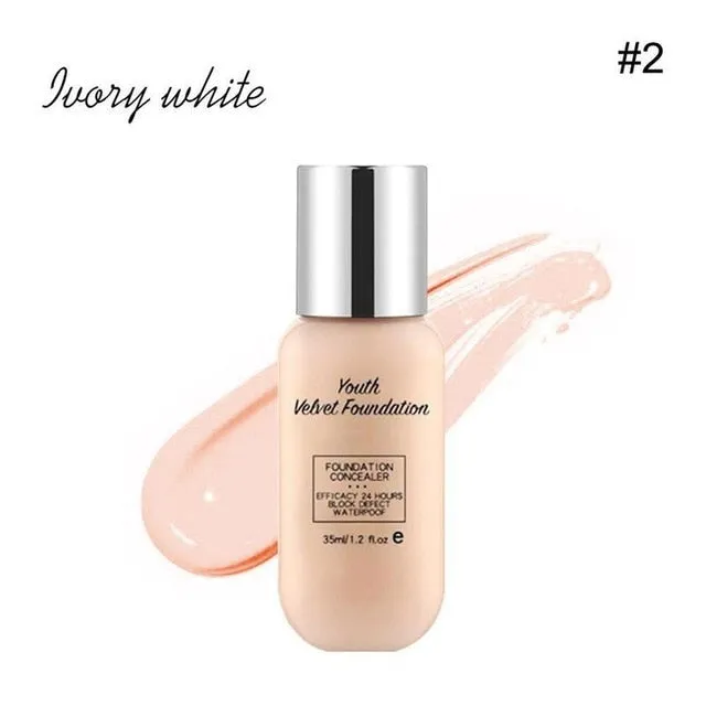 Youth Velvet Foundation Concealer Lasting Waterproof Whitening Breathable Concealer Moisturizing Breathable Matte Base Make Up