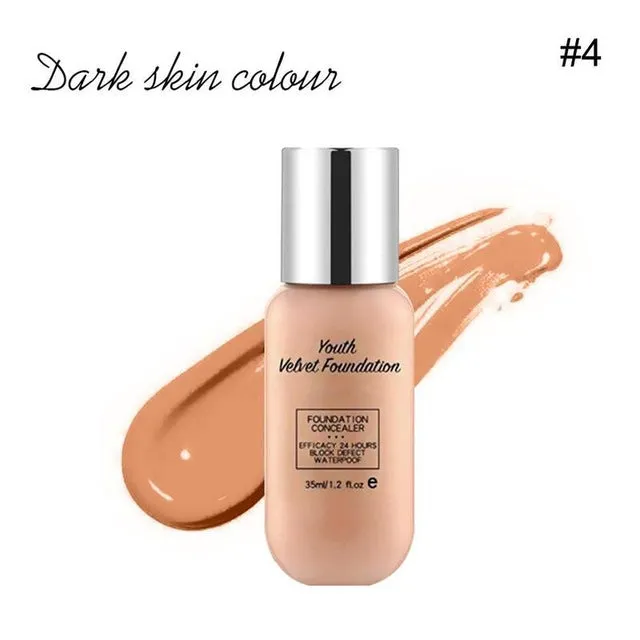 Youth Velvet Foundation Concealer Lasting Waterproof Whitening Breathable Concealer Moisturizing Breathable Matte Base Make Up