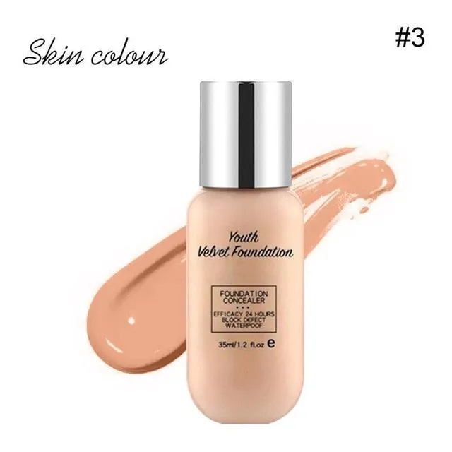 Youth Velvet Foundation Concealer Lasting Waterproof Whitening Breathable Concealer Moisturizing Breathable Matte Base Make Up