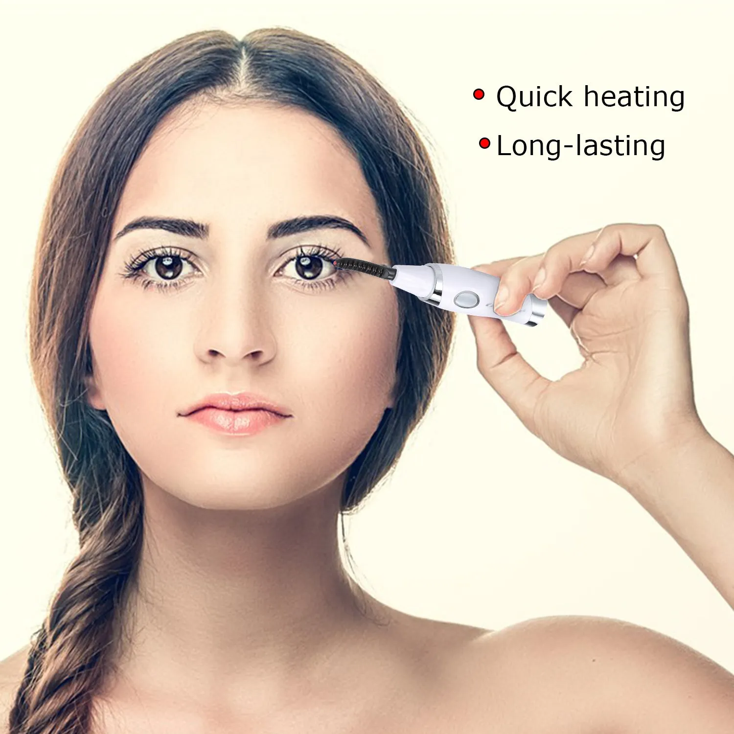 ZLIME Heated Mini Eyelash Curler Electric Eyelash Curler Eye Lashes Curling Comb USB Rechargeable